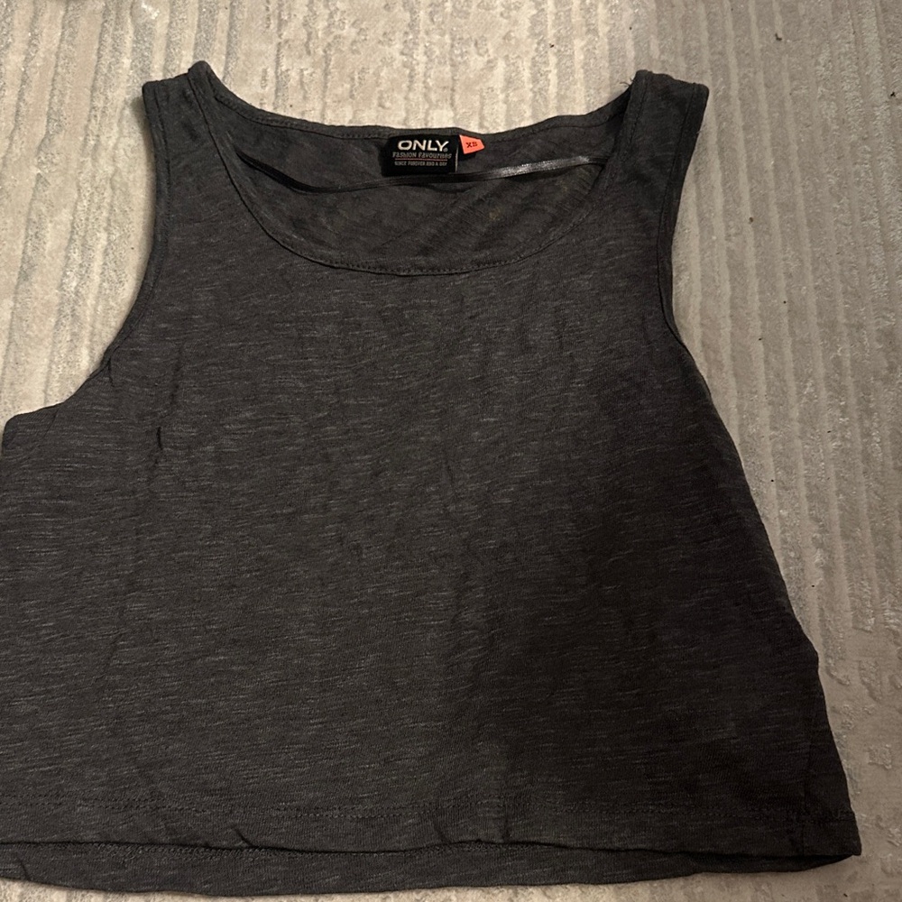 ONLY Women's Charcoal Crop Top